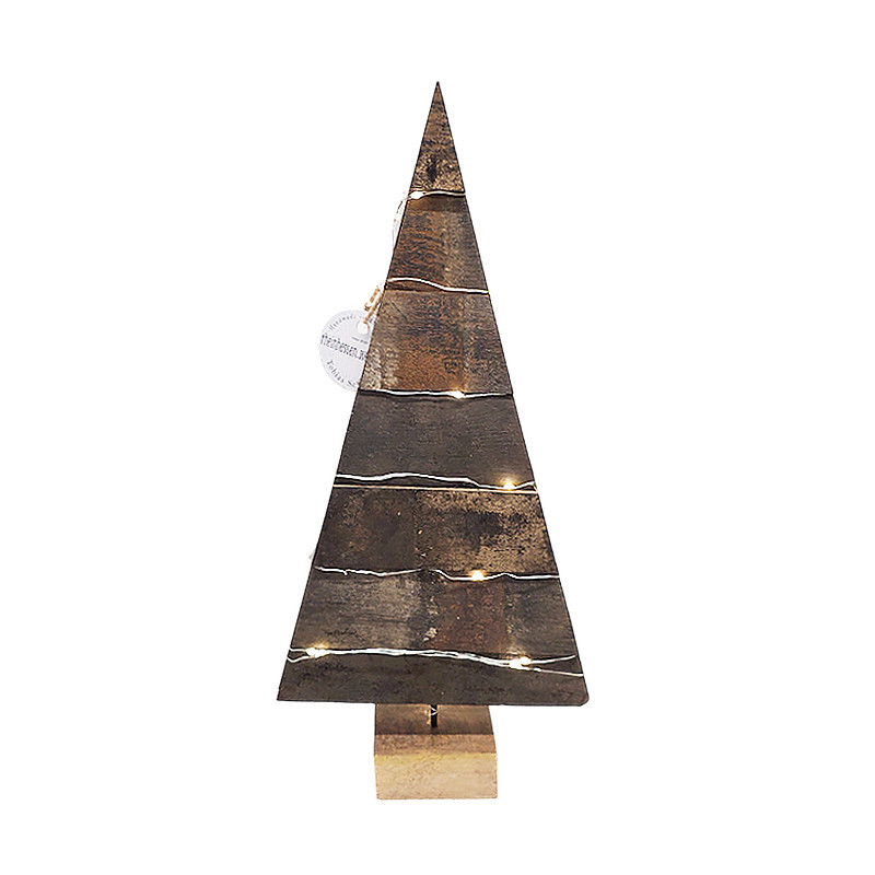 Tannenbaum Leimholz groß mit Licht – Weinfass-Unikat