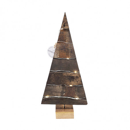 Tannenbaum Leimholz groß mit Licht – Weinfass-Unikat