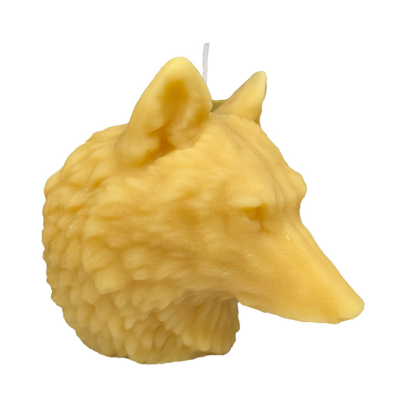 Wachskerze Wolfskopf – Dekokerze aus Wachs