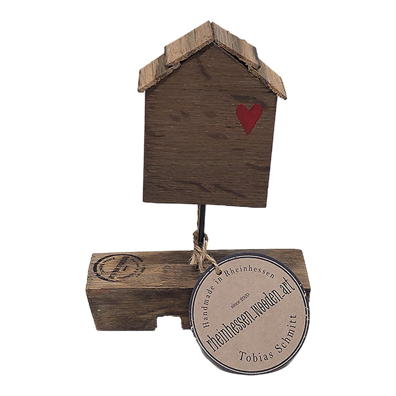 Haus auf Daube mit Schindeln – Unikat aus Weinfass-Holz